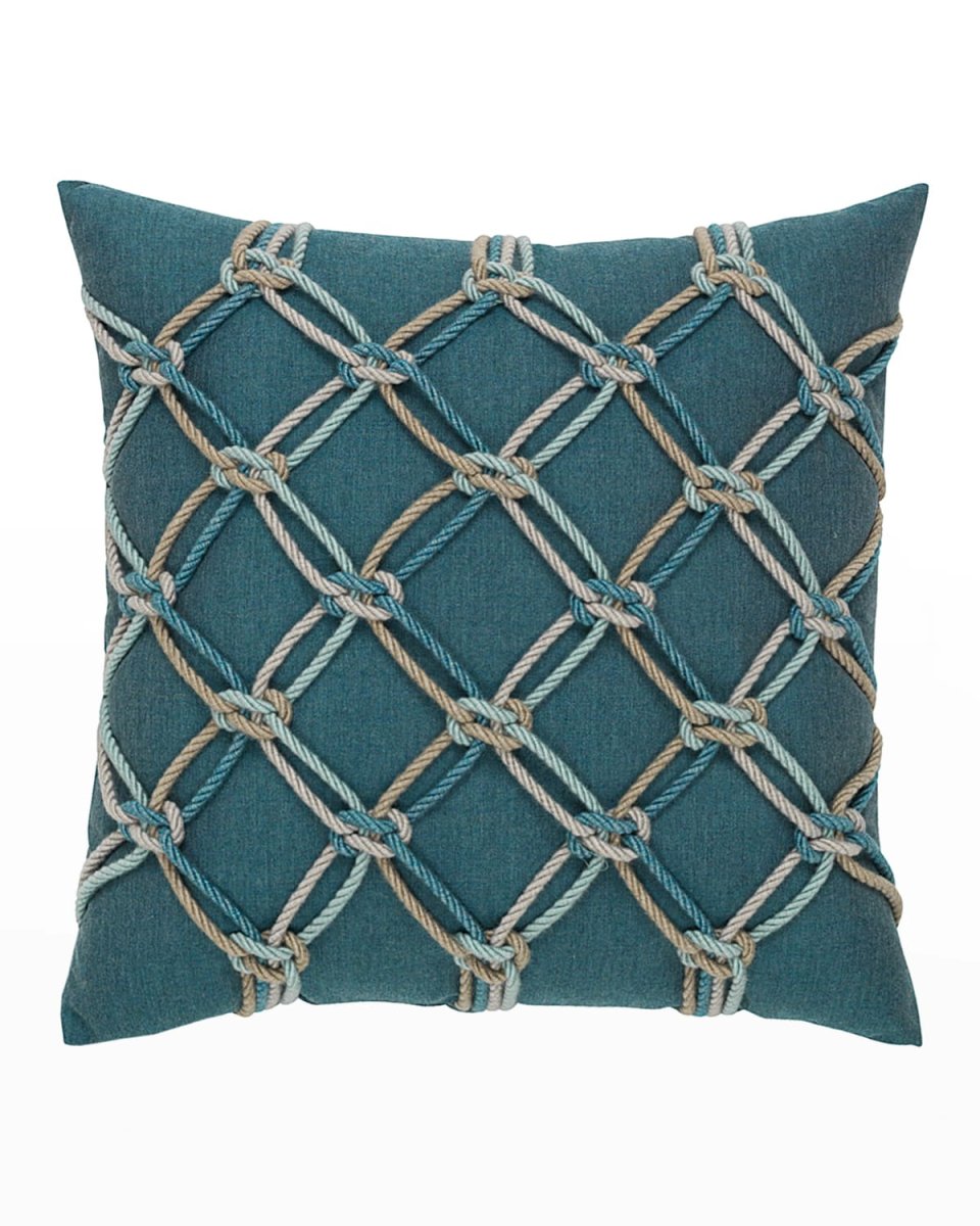 Rope Sunbrella Pillow, Blue